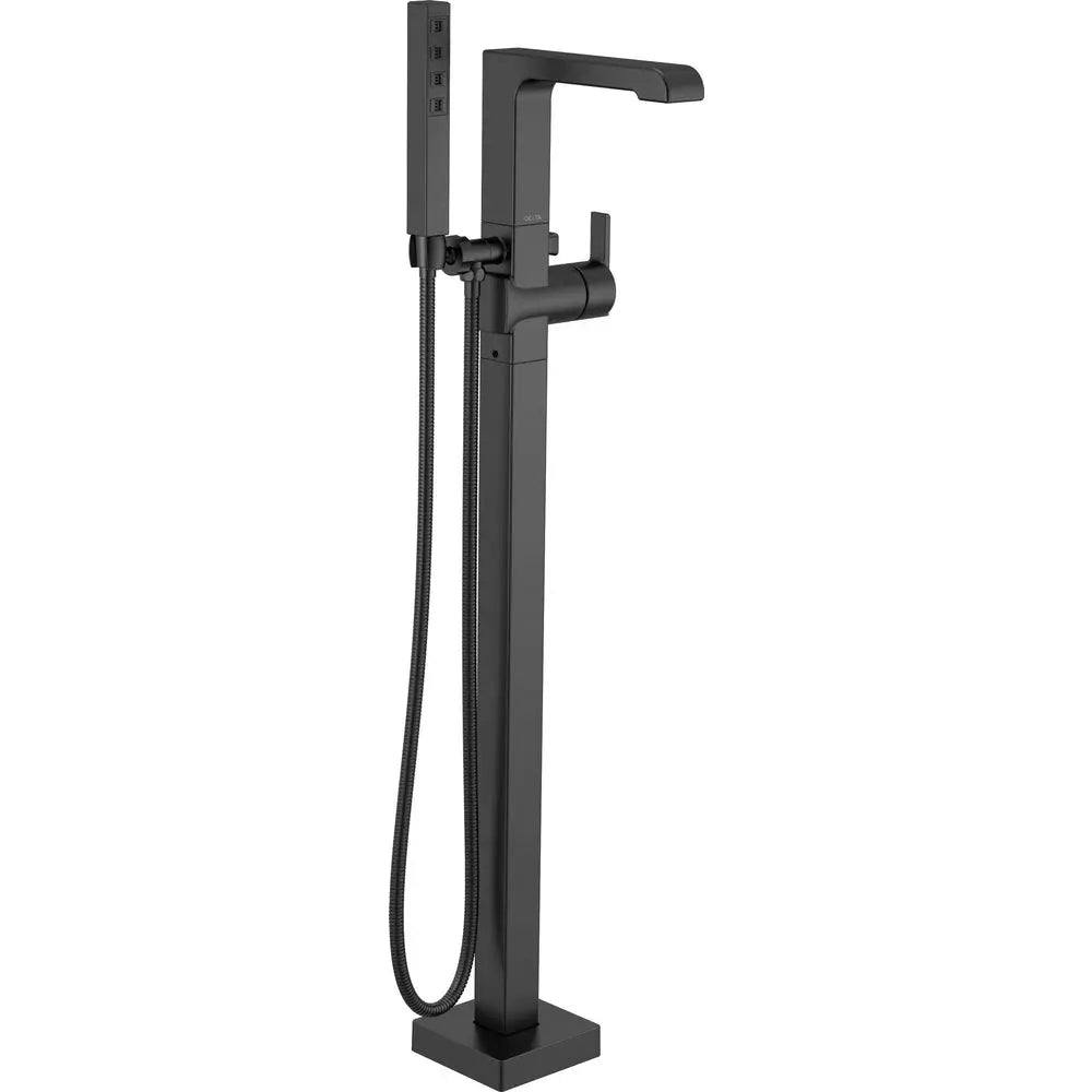 Delta Floor Mount Tub Filler With Handshower T4767-BLFL - Plumbing Market