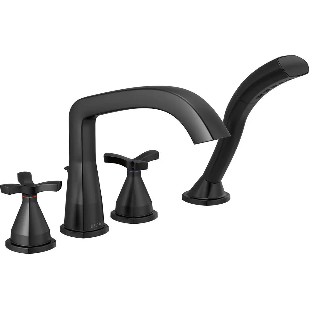 Delta Four Hole Roman Tub Trim      Shower 2O T47766-BL - Plumbing Market