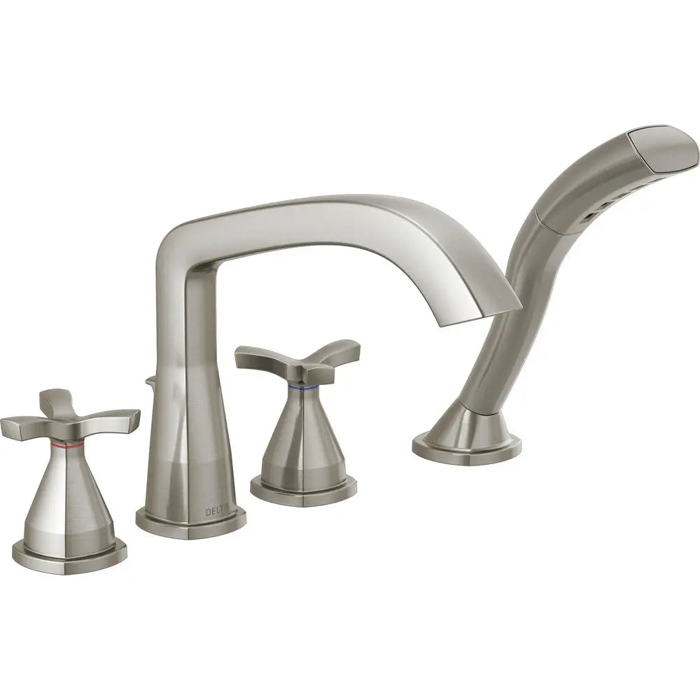 Delta Four Hole Roman Tub Trim      Shower 2O T47766-SS - Plumbing Market
