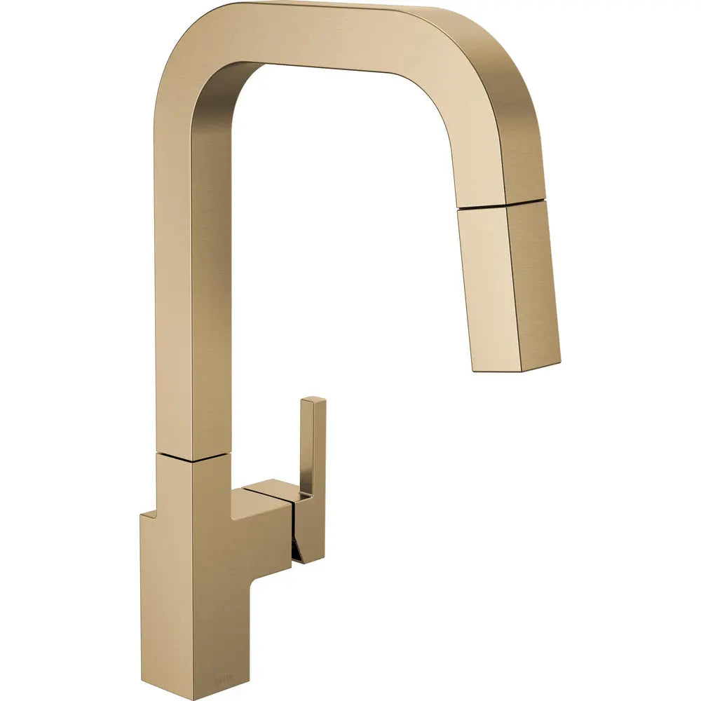 Delta Junction Single Handle Pull Down Kitchen Faucet Champagne Bronze