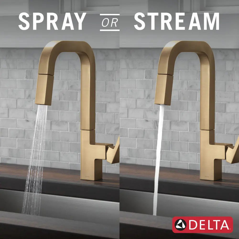 Delta Junction Single Handle Pull Down Kitchen Faucet Champagne Bronze