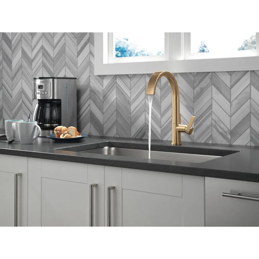 Delta Keele Single Handle Pull Down Kitchen Faucet Champagne Bronze