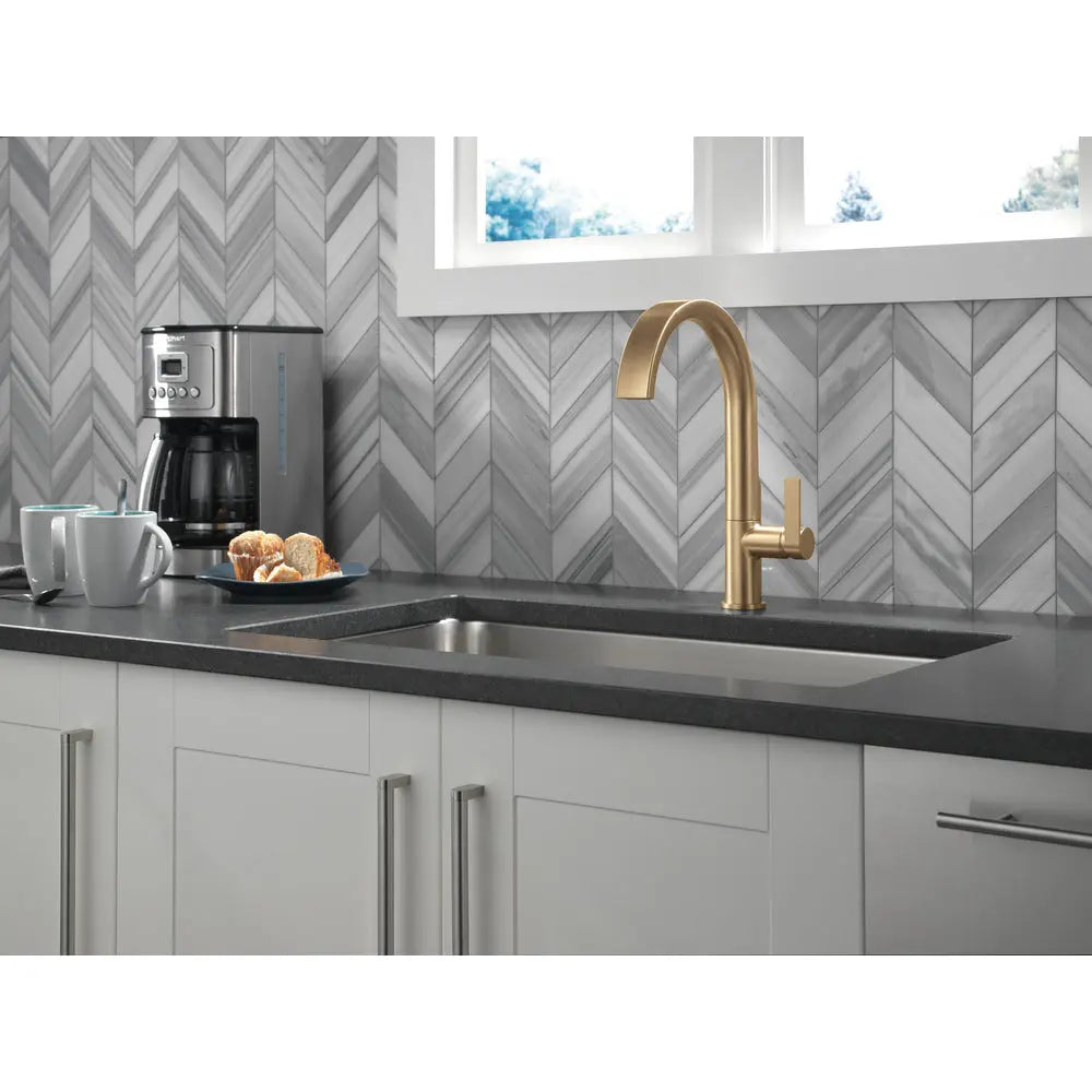 Delta Keele Single Handle Pull Down Kitchen Faucet Champagne Bronze