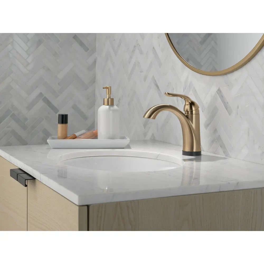 Delta LAHARA Touch2O Bathroom Faucet with Touchless Technology Champagne Bronze - Plumbing Market