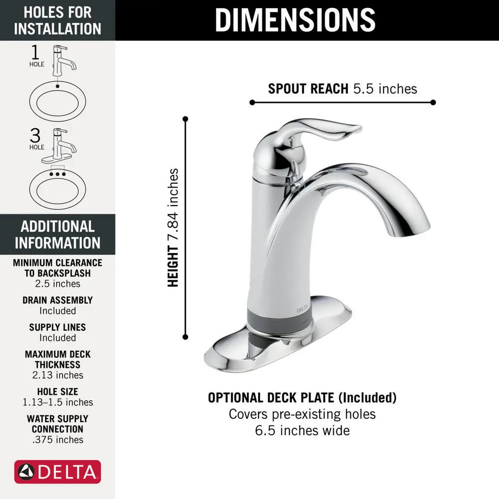 Delta LAHARA Touch2O Bathroom Faucet with Touchless Technology Chrome - Plumbing Market