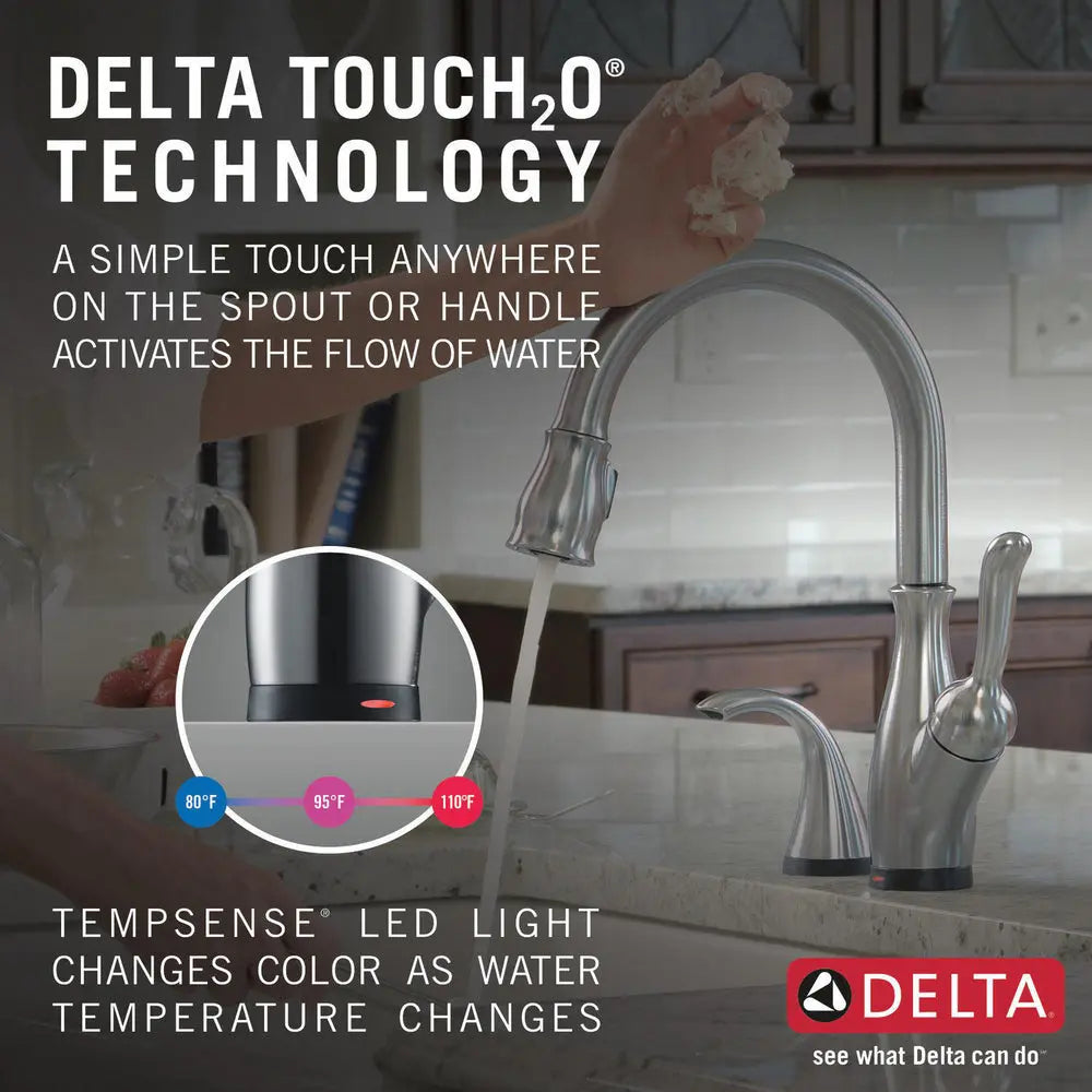Delta LELAND Single Handle Pull-Down Kitchen Faucet with Touch2O and ShieldSpray Technologies - Plumbing Market