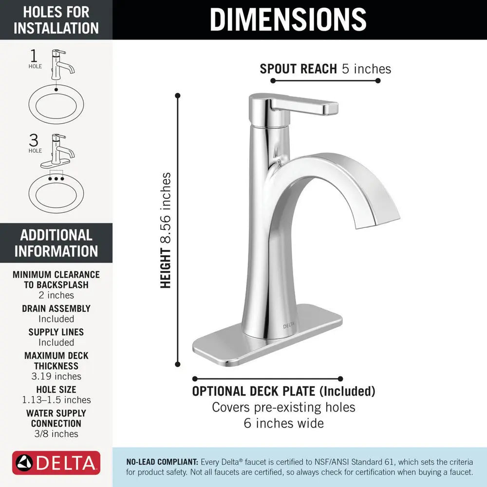 Delta LINEAX Top Handle Single Handle Bathroom Faucet
