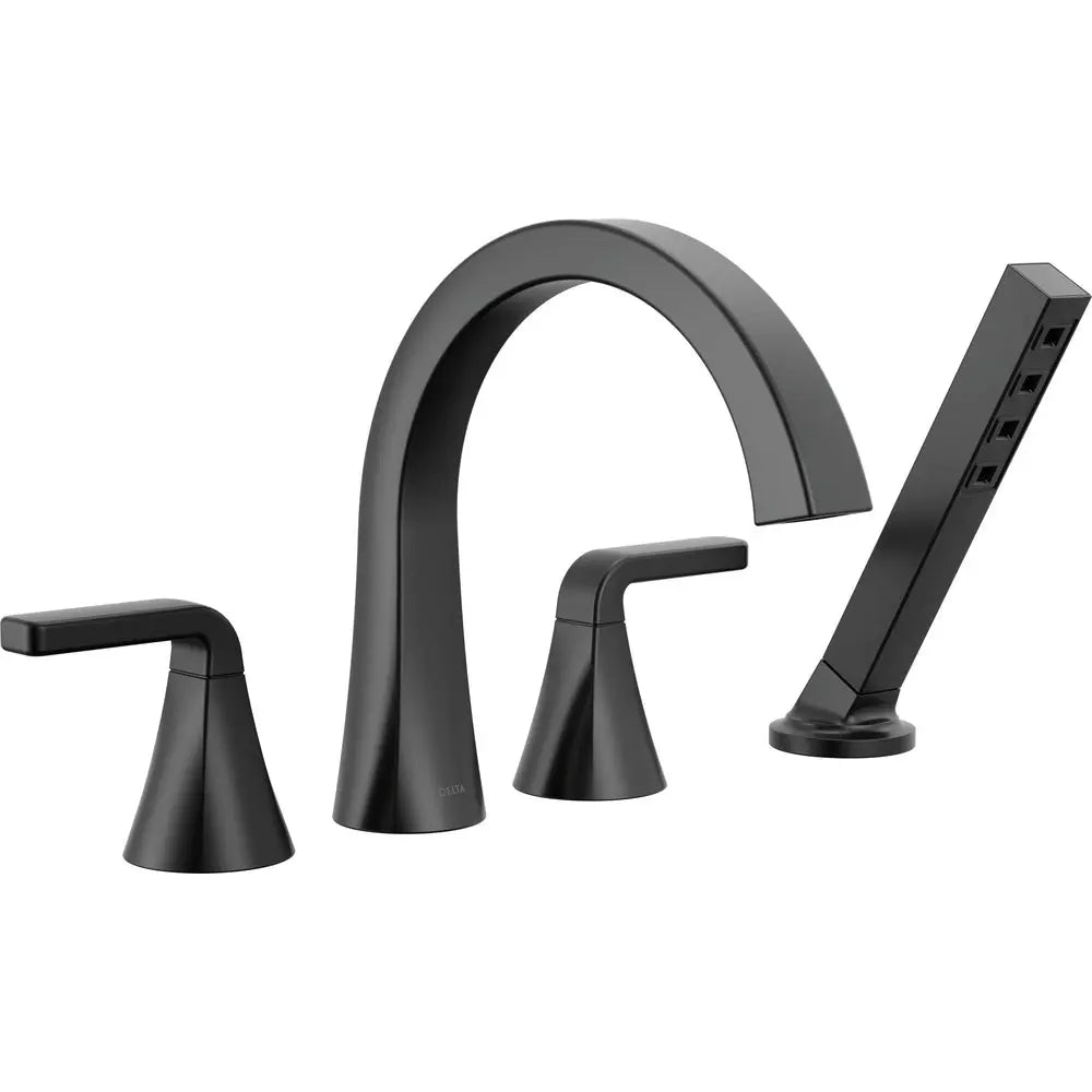 Delta Lineax Roman Tub Trim with Hand Shower T4762 - Matte Black