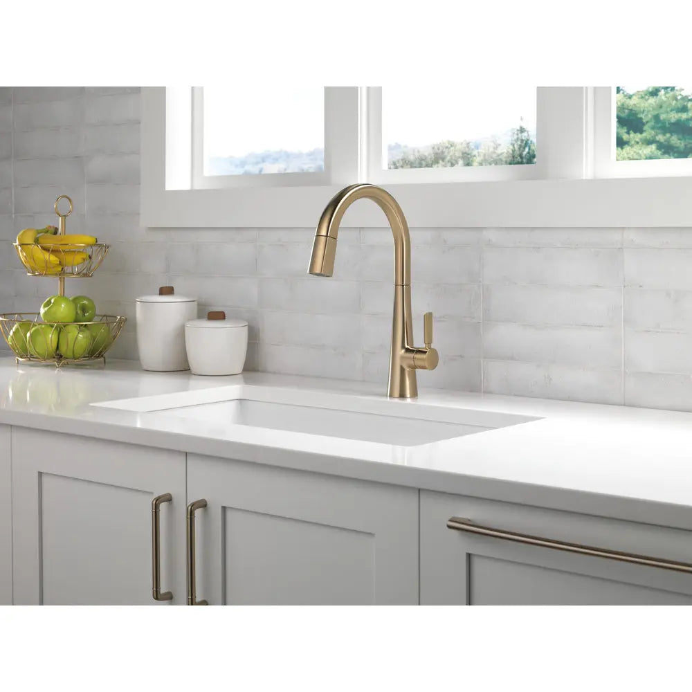Delta MONROVIA Single Handle Pull-Down Kitchen Faucet Champagne Bronze - Plumbing Market