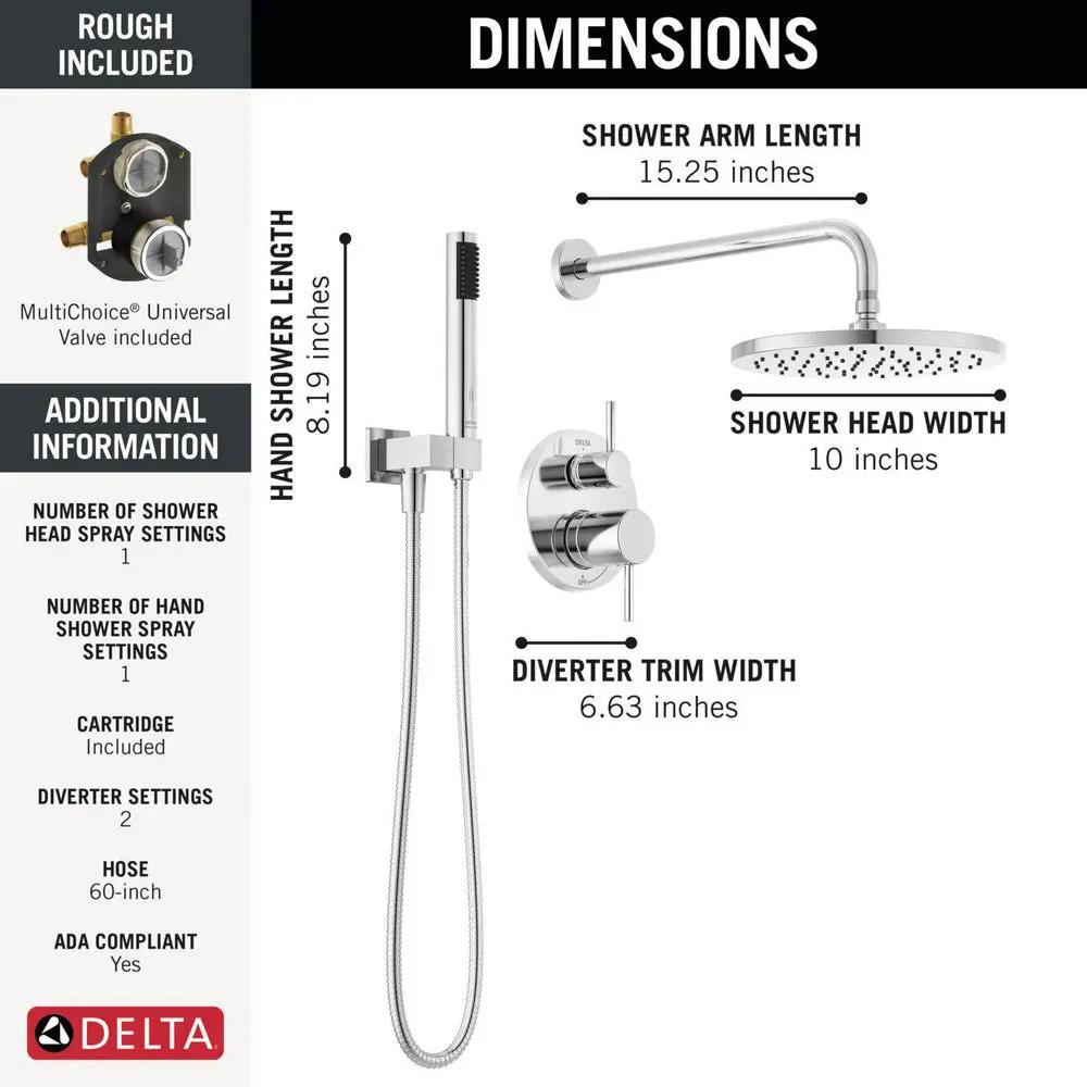 Delta Modern Monitor 14 Series Shower Raincan With Rough Valve - Plumbing Market