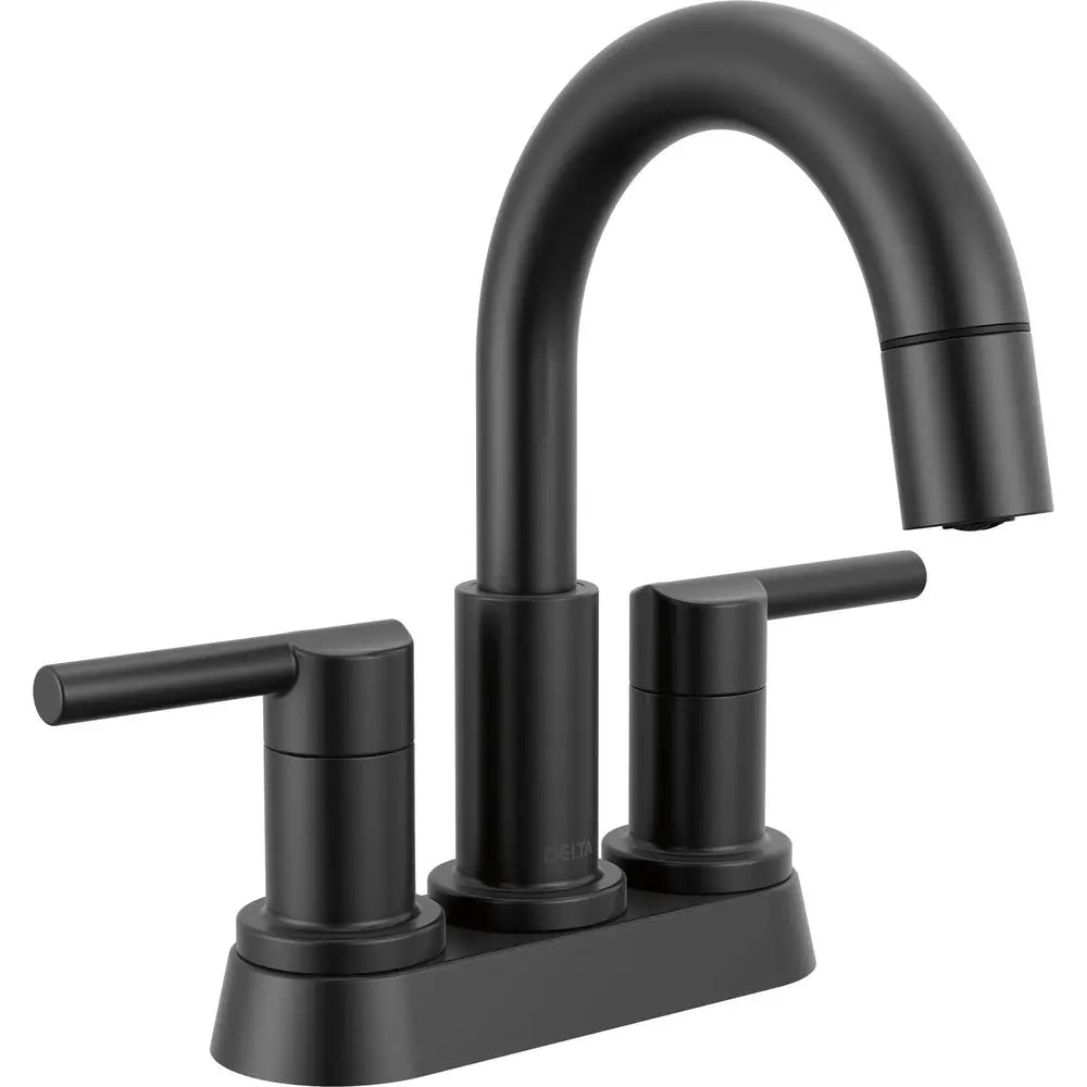 Delta Nicoli Two Handle Centerset Pull-Down Bathroom Faucet 25749LF-PD - Matte Black