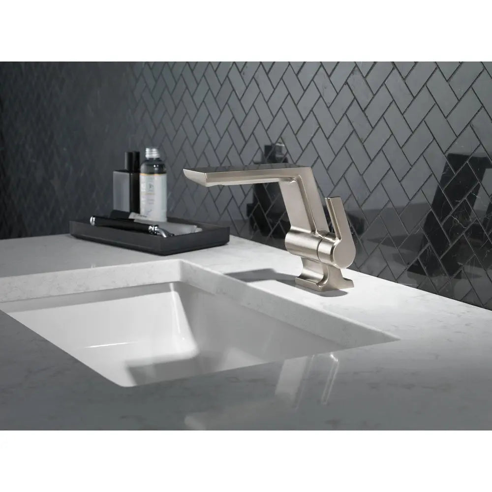 Delta PIVOTAL Single Handle Bathroom Faucet Stainless Steel 599-SS-PR-MPU-DST - Plumbing Market