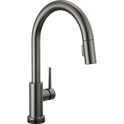 Delta Pulldown Touchless Kitchen Faucet Black Stainless 9159TL-KS-DST - Plumbing Market