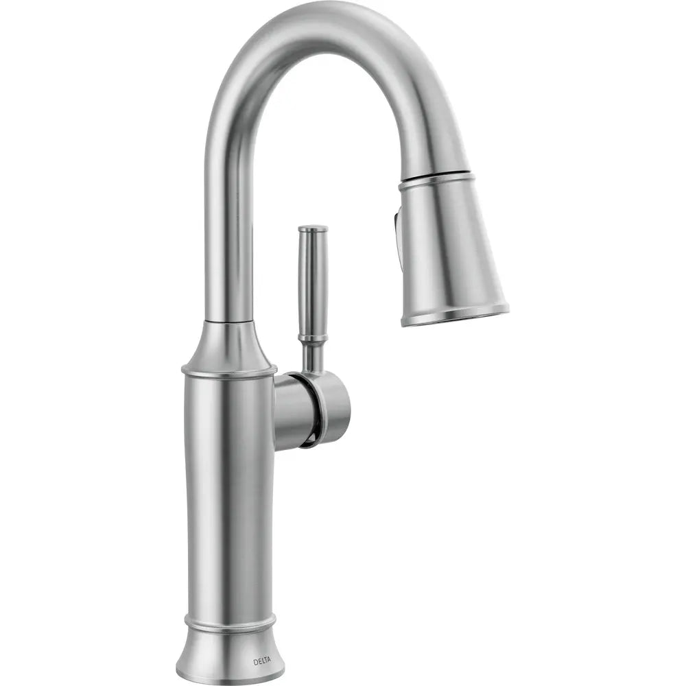 Delta Renaldi Single Handle Pull-Down Bar / Prep Faucet 9984 - Stainless Steel