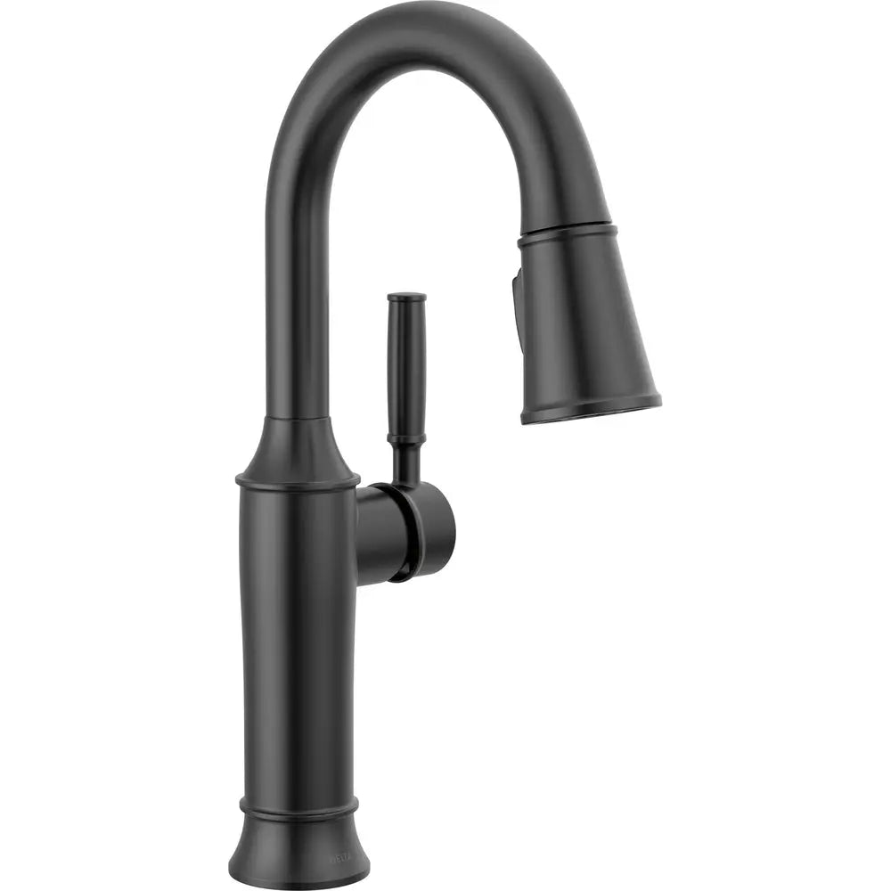 Delta Renaldi Single Handle Pull-Down Bar / Prep Faucet 9984 - Matte Black