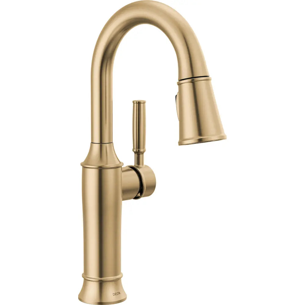 Delta Renaldi Single Handle Pull-Down Bar / Prep Faucet 9984 - Champagne Bronze