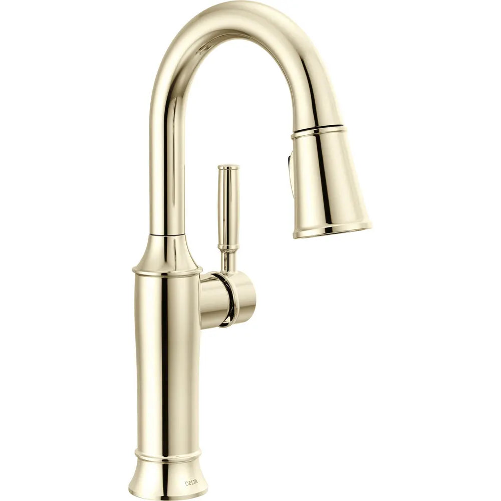 Delta Renaldi Single Handle Pull-Down Bar / Prep Faucet 9984 - Polished Nickel