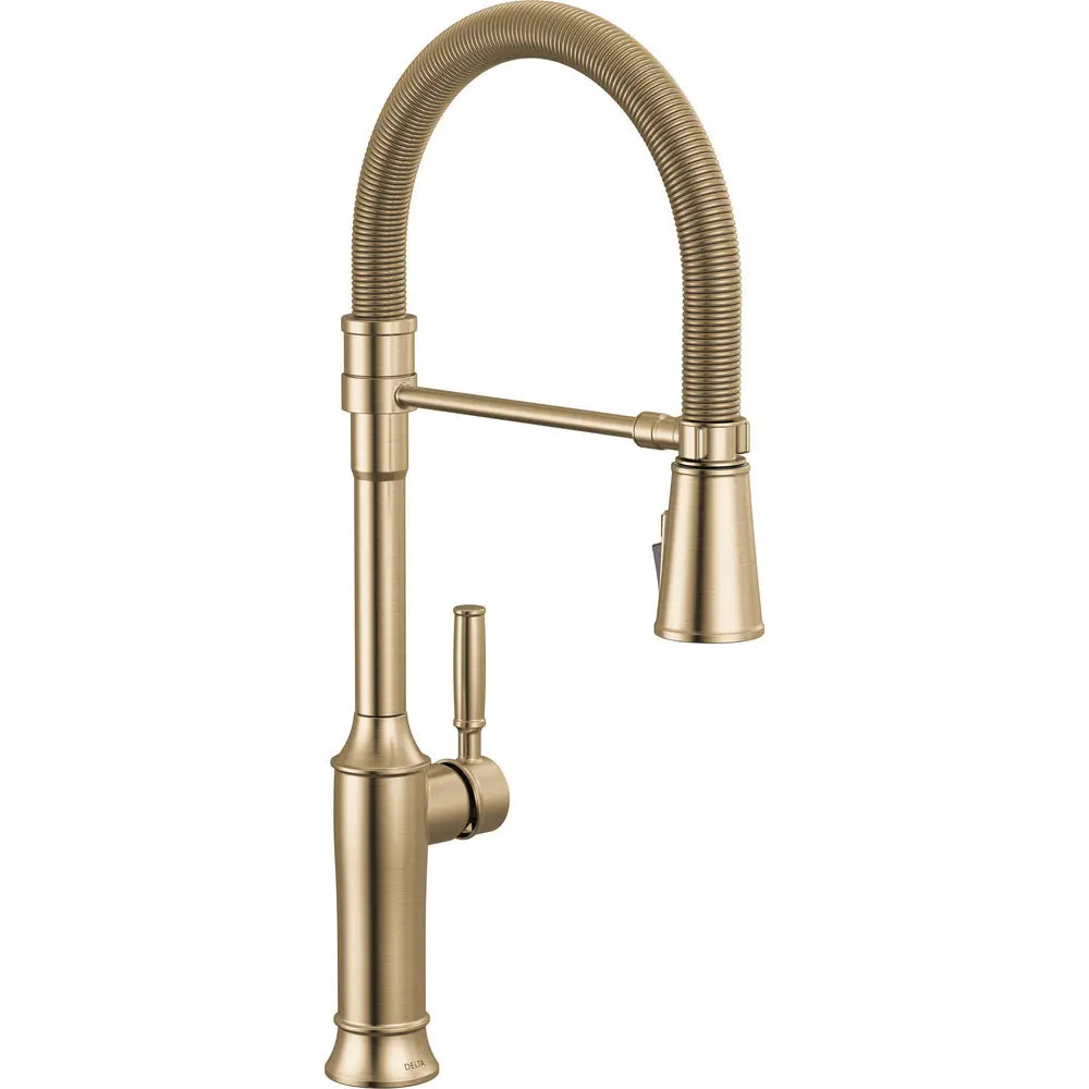 Delta Renaldi Single-Handle Pull-Down Spring Kitchen Faucet 9684 - Champagne Bronze
