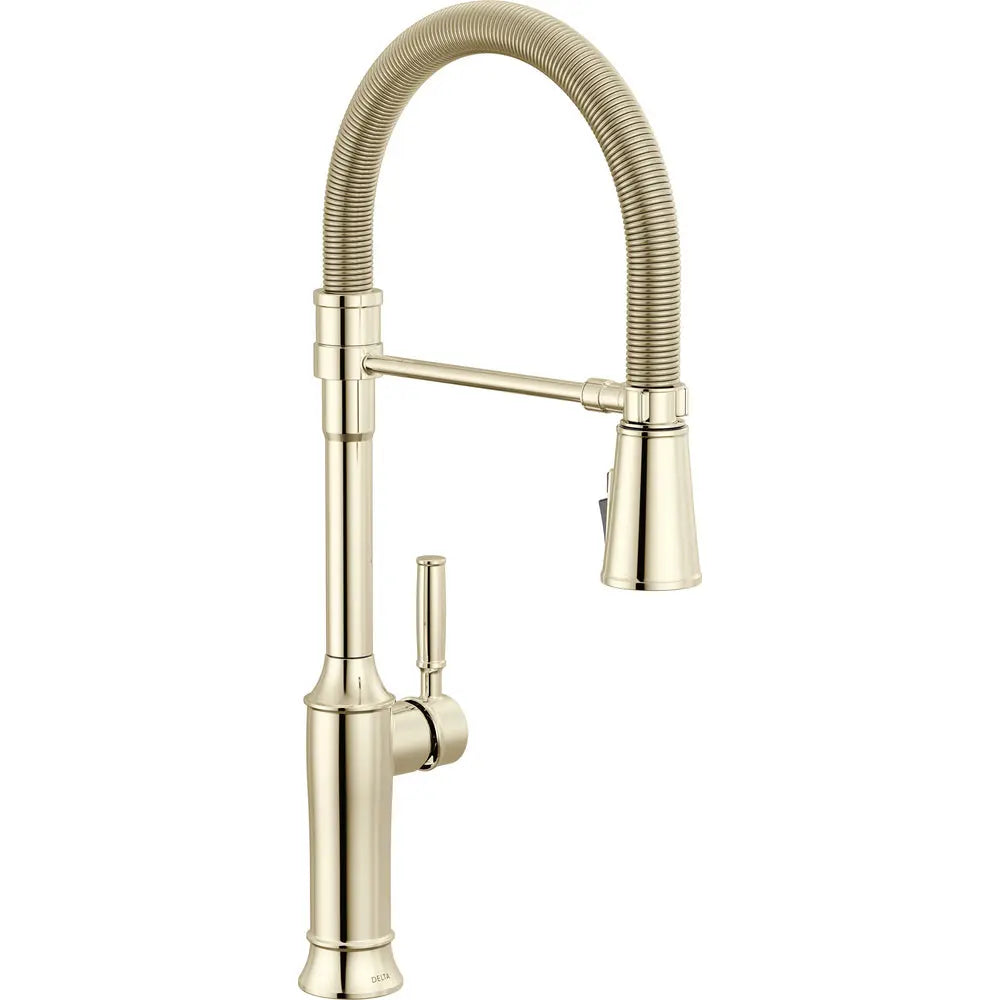 Delta Renaldi Single-Handle Pull-Down Spring Kitchen Faucet 9684 - Polished Nickel