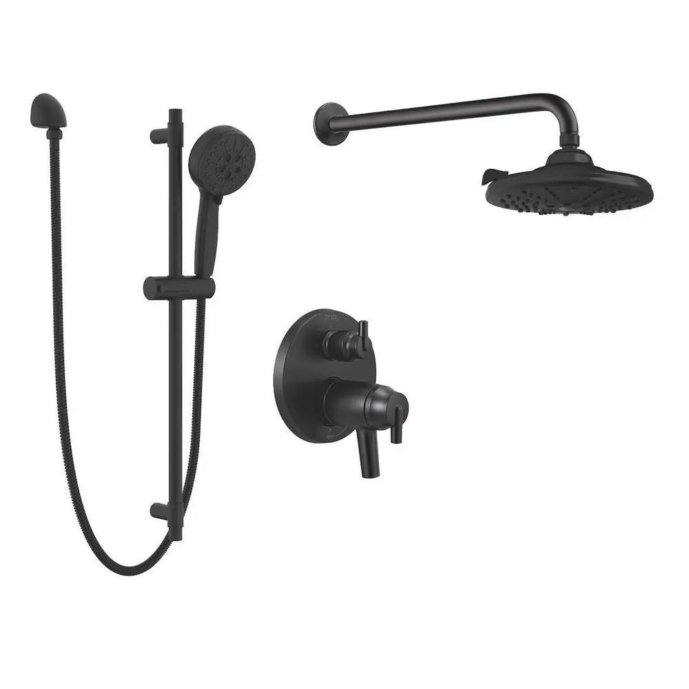 Delta Round Thermostatic Shower Kit SKD14 - Matte Black