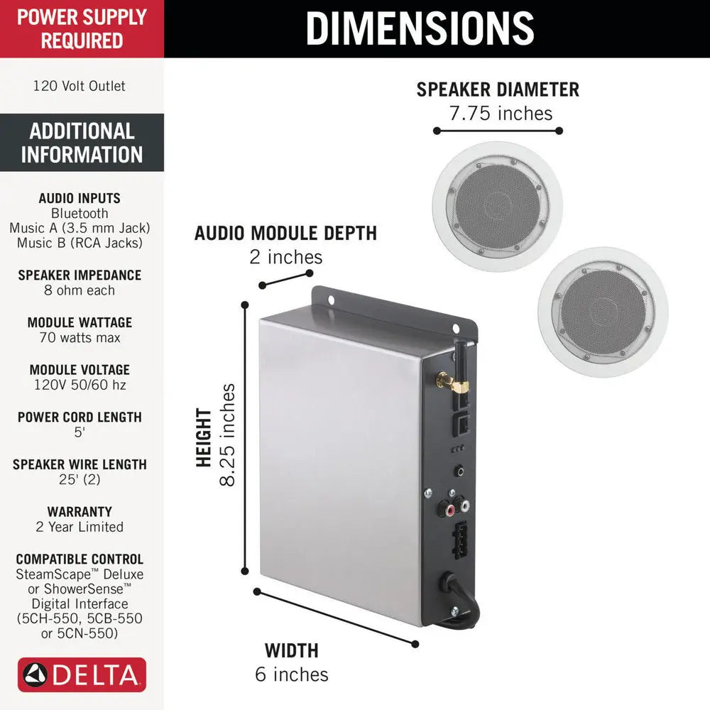 Delta STEAMSCAPE DELUXE SYSTEM Audio Speaker System 5SP-MU-3 - Plumbing Market