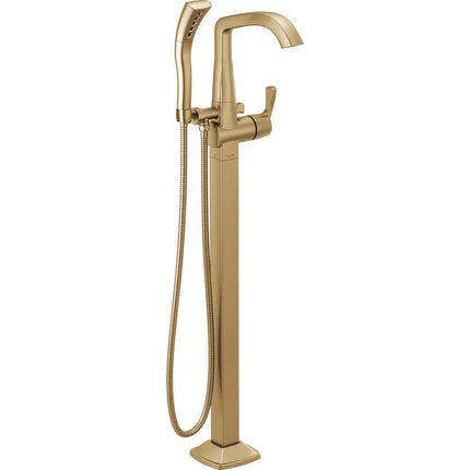 Delta STRYKE Single Handle Floor Mount Tub Filler Trim T4776 - Plumbing Market