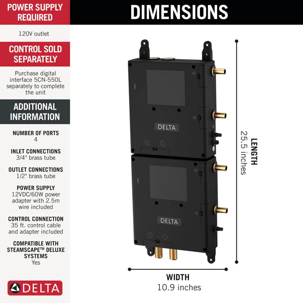 Delta ShowerSense Digital 4-Port Thermostatic Shower Rough R54000E - Plumbing Market
