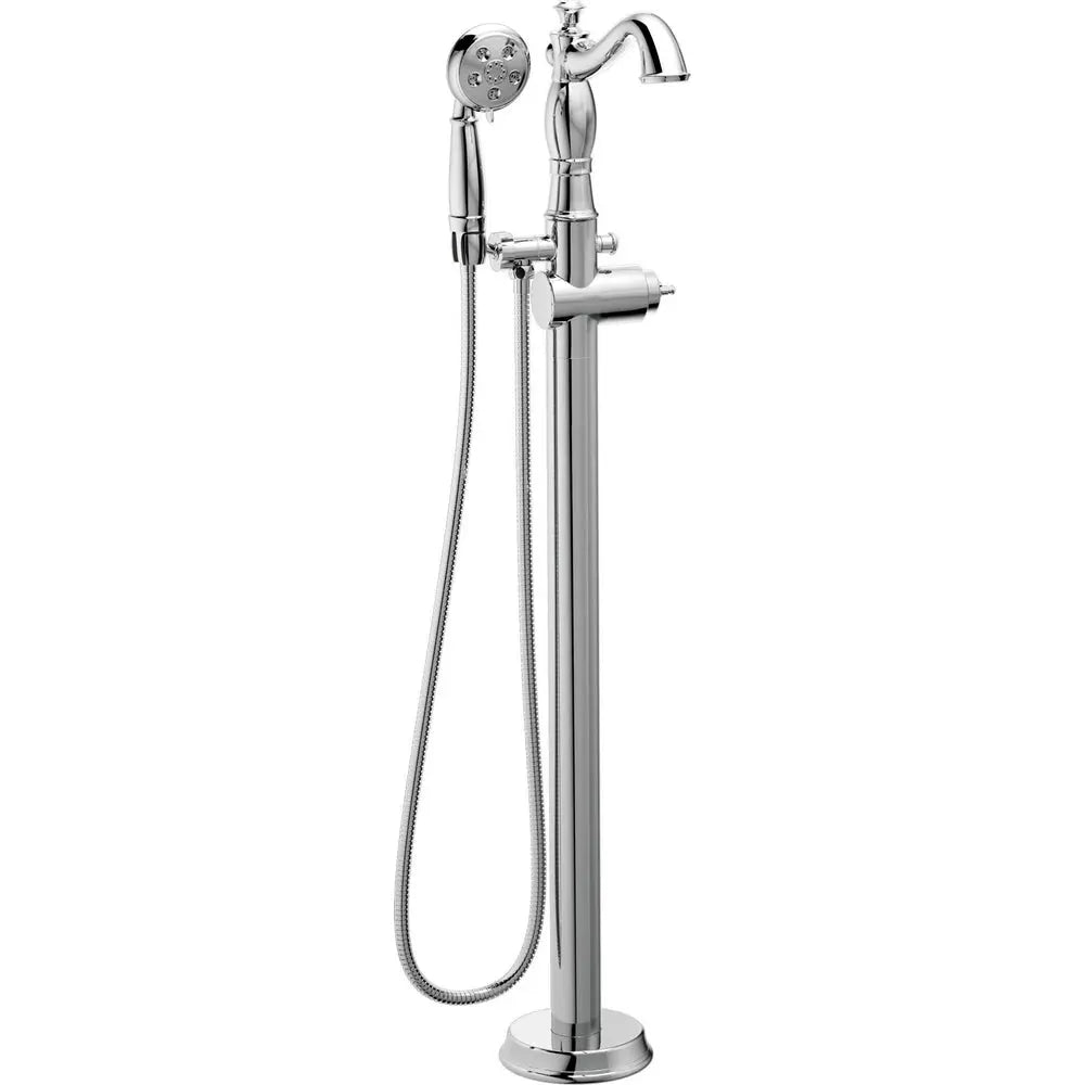 Delta Single Handle Floor Mount Tub Filler Trim with Hand Shower - Less Handle T4797-FL-LHP - Chrome