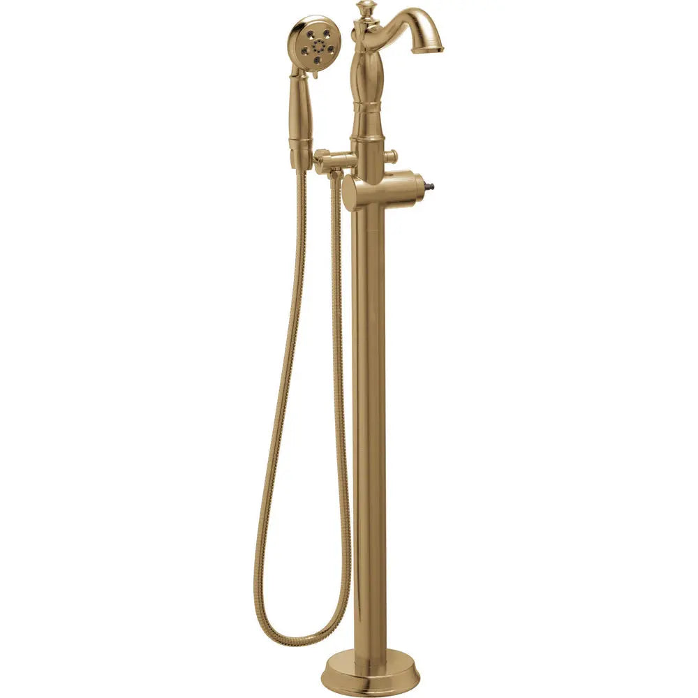 Delta Single Handle Floor Mount Tub Filler Trim with Hand Shower - Less Handle T4797-FL-LHP - Champagne Bronze