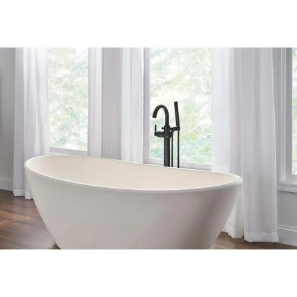 Delta Single Handle Floor Mount Tub Filler Trim with Hand Shower - Plumbing Market