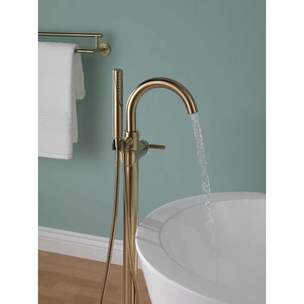 Delta Single Handle Floor Mount Tub Filler Trim with Hand Shower - Plumbing Market