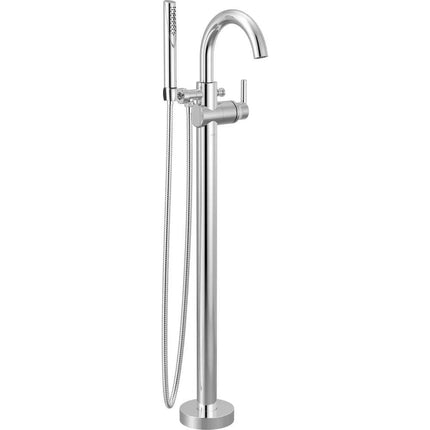 Delta Single Handle Floor Mount Tub Filler Trim with Hand Shower - Plumbing Market