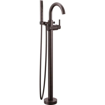 Delta Single Handle Floor Mount Tub Filler Trim with Hand Shower - Plumbing Market