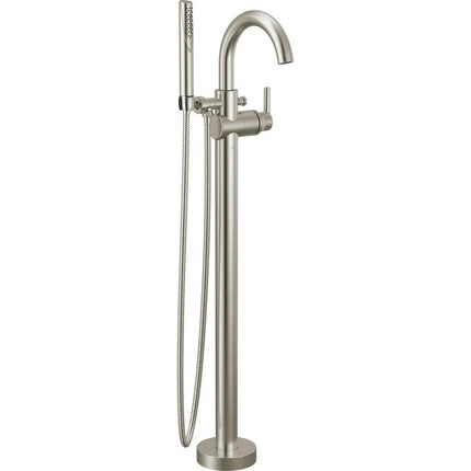 Delta Single Handle Floor Mount Tub Filler Trim with Hand Shower - Plumbing Market