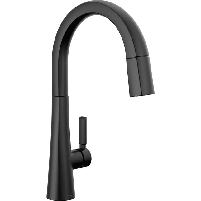 Delta Single Handle Pull-Down Kitchen Faucet In Matte Black 9191-BL-DST - Plumbing Market