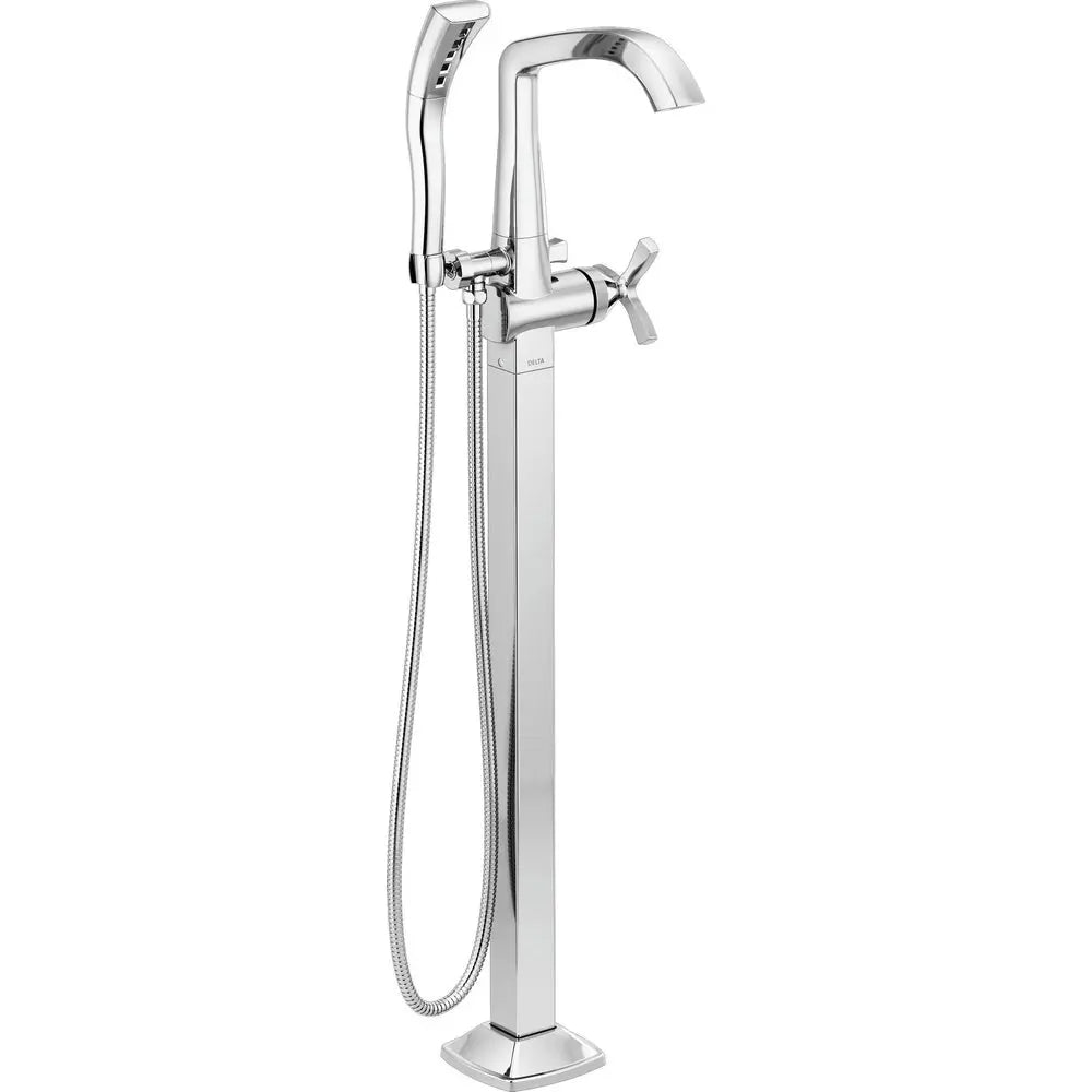 Delta Stryke Single Handle Floor Mount Tub Filler Trim T47766-FL - Chrome