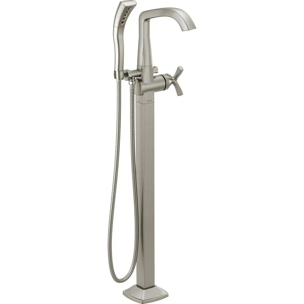 Delta Stryke Single Handle Floor Mount Tub Filler Trim T47766-FL - Stainless Steel