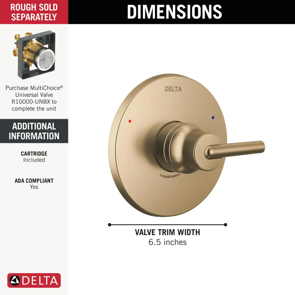 Delta TRINSIC Monitor 14 Series Valve Only Trim Champagne Bronze