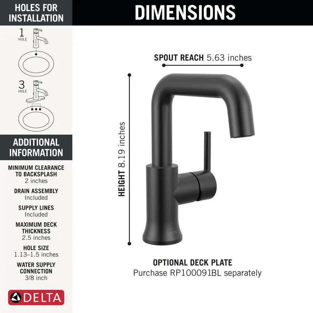 Delta TRINSIC Single Handle Bathroom Faucet 554HAR - Plumbing Market