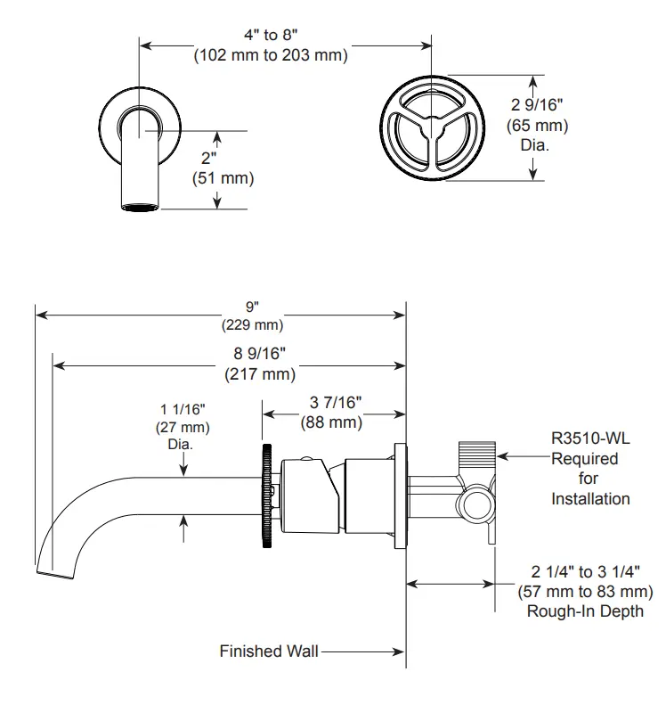 Delta TRINSIC Single Handle Wall Mount Bathroom Faucet Trim - Plumbing Market