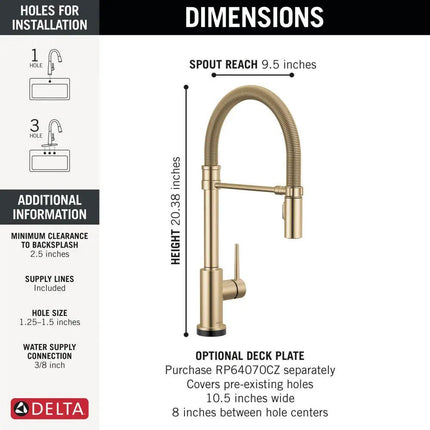 Delta TRINSIC Touch2O Pull-Down Kitchen Faucet 1L - Plumbing Market