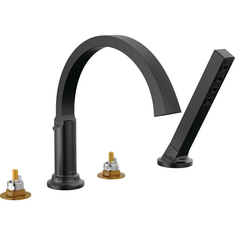 Delta Tetra Roman Tub Trim with Hand Shower T4788-LHP - Matte Black