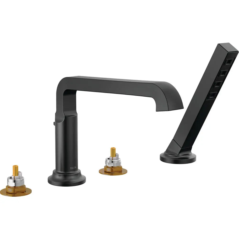 Delta Tetra Roman Tub Trim with Hand Shower T4789-LHP - Matte Black