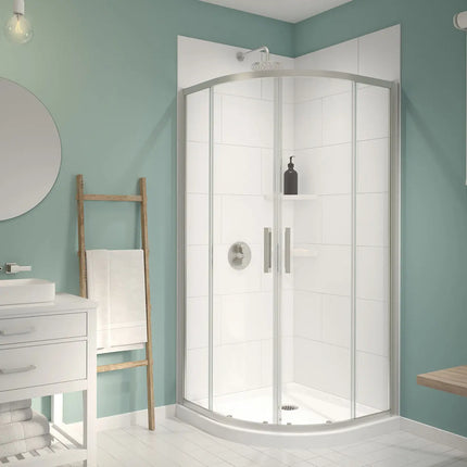 Denso 36 in. Solid Surface Glue up Two-Piece Wall Kit in White - Plumbing Market