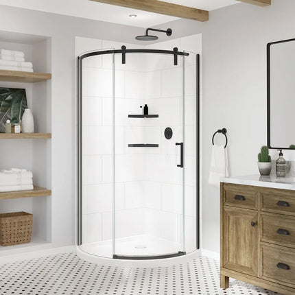 Denso 36 in. Solid Surface Glue up Two-Piece Wall Kit in White - Plumbing Market