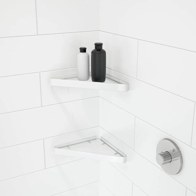 Denso 36 in. Solid Surface Glue up Two-Piece Wall Kit in White - Plumbing Market