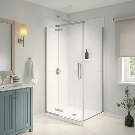 Denso 42 in. Solid Surface Glue up Two-Piece Wall Kit in White - Plumbing Market