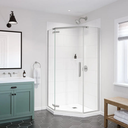 Denso 42 in. Solid Surface Glue up Two-Piece Wall Kit in White - Plumbing Market