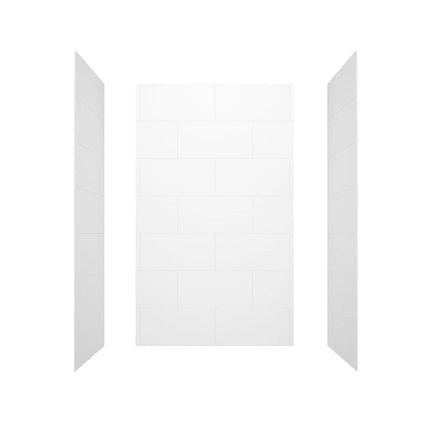 Denso 50 in. Solid Surface Glue up Back Wall in White - Plumbing Market