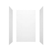 Denso 50 in. Solid Surface Glue up Back Wall in White - Plumbing Market